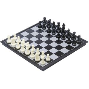 Longfield Games - Reis Schaak/Backgammon Opklapbaar Magnetisch Bord 25x25 cm - Geschikt voor 2 spelers