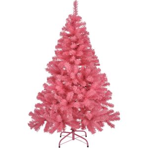 Kunst kerstboom - roze - met anti-slip - 261 takken - 120 cm