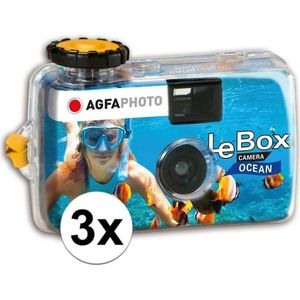 3x Wegwerp onderwatercameras/fototoestelen met flits voor 27 kleuren fotos