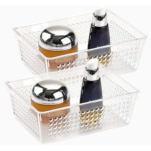 Set van 10x stuks transparante opbergbakjes van 18 x 13 cm - Organizers/opbergbakken - Badkamer/kasten spullen opruimen