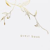 Gastenboek/receptieboek Nature - Bruiloft - wit/goud - 20 x 24,5 cm