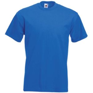 Set van 2x stuks basis heren t-shirt kobalt blauw met ronde hals, maat: L (40/52)