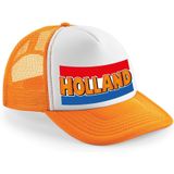 2x stuks holland vlag supporter snapback cap/ truckers petje Koningsdag en EK / WK fans