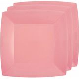 Santex feest gebak/taart bordjes - roze - 10x stuks - karton - 18 cm