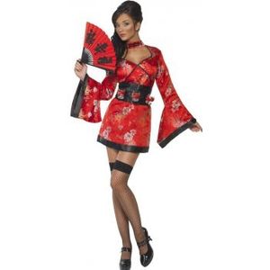 Rood Geisja jurkje met shotglas riem