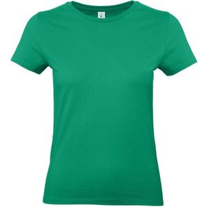 Set van 2x stuks groene shirt met ronde hals voor dames, maat: 2XL (44)