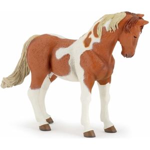 Plastic paard diertje bruin/wit 10 cm