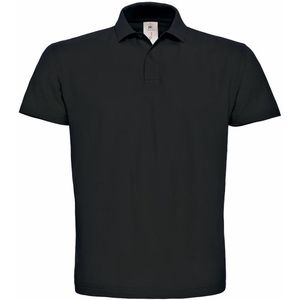 Basic polo t-shirt / poloshirt zwart van katoen voor heren