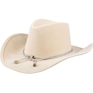 Boland Carnaval verkleed Cowboy hoed Django - creme wit - voor volwassenen - Western/explorer thema