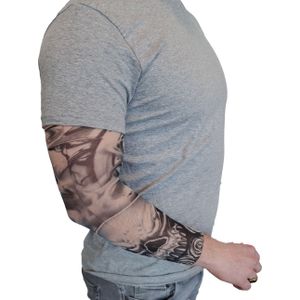 Partychimp Carnaval verkleed mouwen - Tattoo sleeves 2x - skulls - getatoeerde armen - volwassenen