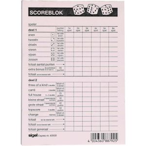 Sigel Scoreblok Expres Yahtzee - 105 x 148 mm - 100 vellen - Familiespellen - Dobbelspellen - Nederlands