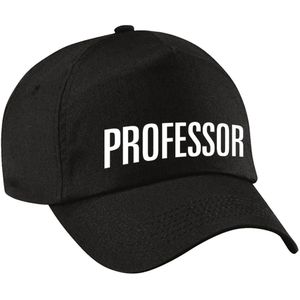 Carnaval verkleed pet / cap professor zwart voor dames en heren