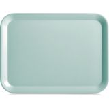 Dienblad - set 2x - aqua blauw - kunststof - 24 x 18 cm en 44 x 32 cm