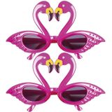2x stuks flamingo feest zonnebril voor volwassenen