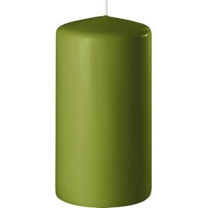 Enlightening Candles Cilinderkaars/stompkaars Olijf groen - 6 x 12 cm - 45 Branduren
