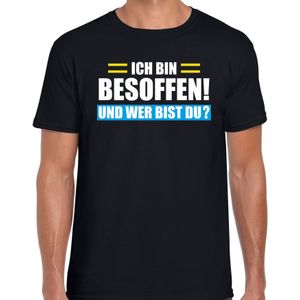 Fout Apres ski t-shirt Ich bin besoffen zwart heren