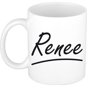 Renee voornaam kado beker / mok sierlijke letters - gepersonaliseerde mok met naam