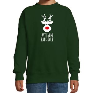 Team Rudolf Kerstsweater - groen - kinderen - Kersttruien / Kerst outfit 98/104