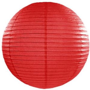Luxe bol vorm lampion rood 35 cm