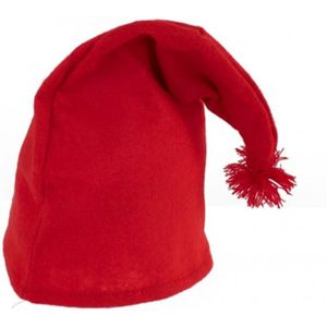 PartyXplosion Verkleed muts voor een kabouter/dwerg - rood - polyester - volwassenen - one size