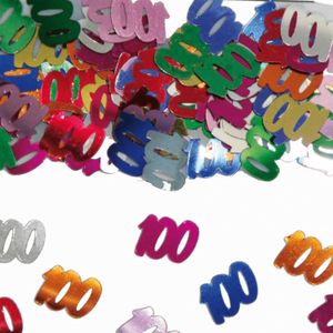 100 Jarige versiering zakjes confetti van 15 gram