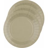 Santex Feest borden set - 20x stuks - taupe - 17 cm en 22 cm