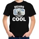 T-shirt bears are serious cool zwart kinderen - ijsberen/ witte ijsbeer shirt