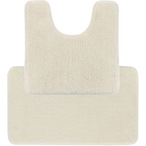Tendance Badkamer Matten set Aquarius - creme wit - toilet en badmat