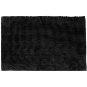 Atmosphera Badkamer kleedje/badmat voor de vloer - 50 x 80 cm - zwart