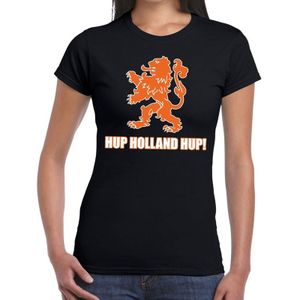 Nederlands elftal supporter shirt Hup Holland Hup zwart voor dames