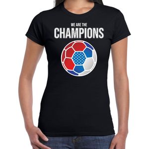 WK voetbal shirt USA fan we are the champions zwart voor dames