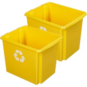 Sunware Opslagbox - 2 stuks - kunststof 45 liter geel 45 x 36 x 36 cm