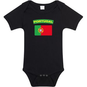 Portugal landen rompertje met vlag zwart voor babys