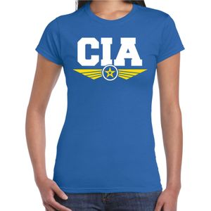 C.I.A agent tekst t-shirt blauw voor dames