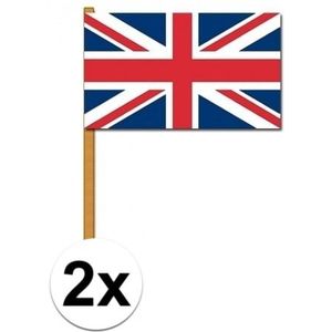2x stuks Engeland zwaaivlaggetjes