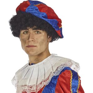 Piet verkleed baret - blauw/rood - polyester - voor volwassenen