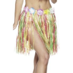 2x stuks hawaii thema carnaval verkleed rokje 45 cm voor volwassenen