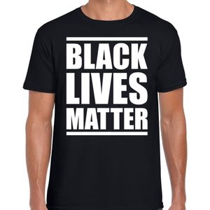 Black lives matter politiek protest / betoging shirt anti discriminatie zwart voor heren