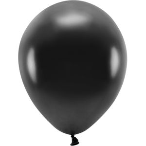 100x Milieuvriendelijke ballonnen zwart 26 cm voor lucht of helium