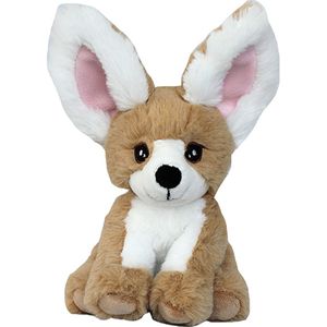 Nature Planet Pluche Fennec Woestijnvos Knuffeldier - Zittend - 17 cm - Hoge Kwaliteit Knuffels