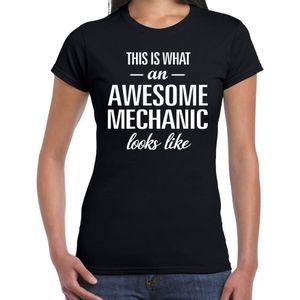 Zwart cadeau t-shirt Awesome Mechanic / geweldige monteur voor dames