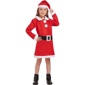 Henbrandt kerstman verkleedjurkje met kerstmuts - meisjes - 7-9 jaar