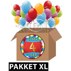 4 jaar feestartikelen pakket XL