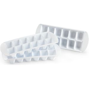 3x stuks IJsblokjes/ijsklontjes bakjes wit 29 x 11 x 4 cm - ijsklontjes maken