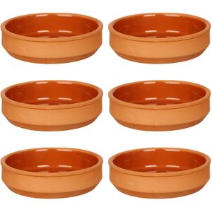 La Dehesa - Set 16x tapas/creme brulee schaaltjes terracotta/bruin 16cm