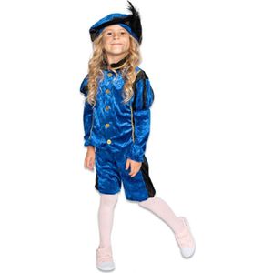 Roetveeg Pieten outfit/kostuum zwart met blauw voor jongens/meisjes