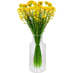 Glazen melkbus bloemen vaas/vazen smalle hals 15 x 30 cm - Transparante bloemenvazen van glas