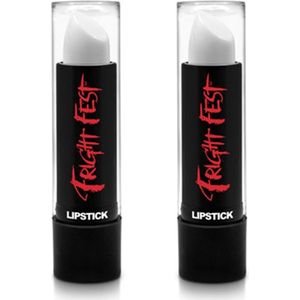 Paintglow Lippenstift/lipstick - 2x - wit - 4,5 gram - Schmink - Halloween/carnaval
