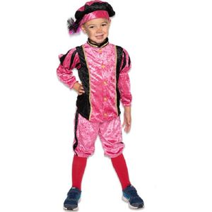 Roetveeg Pieten outfit/kostuum zwart met roze voor jongens/meisjes