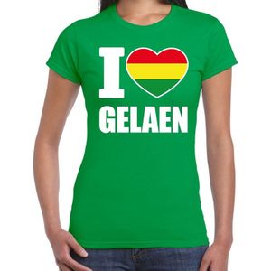 Carnaval I love Gelaen / Geleen t-shirt groen voor dames